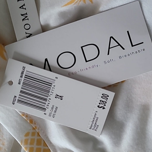 Workshop pineapple print t-shirt Sz 3X NWT - Picture 6 of 7